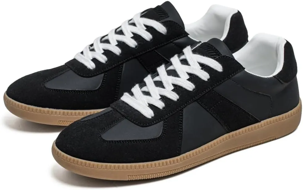 Fashion Sneakers，Breathable Running Casual Board Shoes， Leather Lace Up Retro Sneakers，Lightweight Comfort Walking Footwear for Women Men
