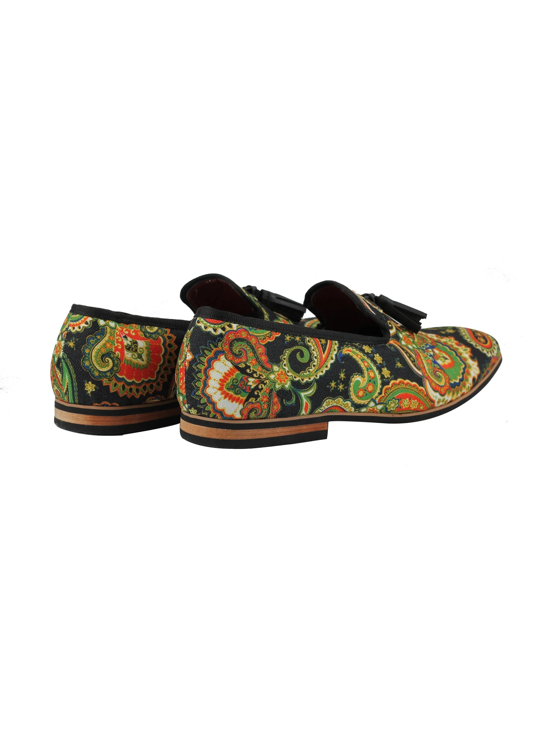 FAUX LEATHER PAISLEY PRINT TASSEL LOAFER