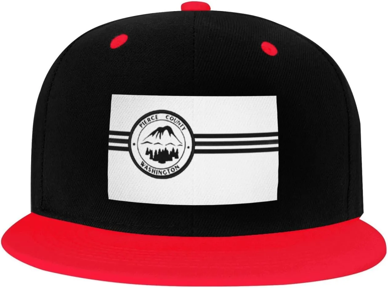 Flag of Pierce County, Washington (Former) Snapback Hat for Men Women Baseball Cap Trucker Flat Bill Hats Dad Caps
