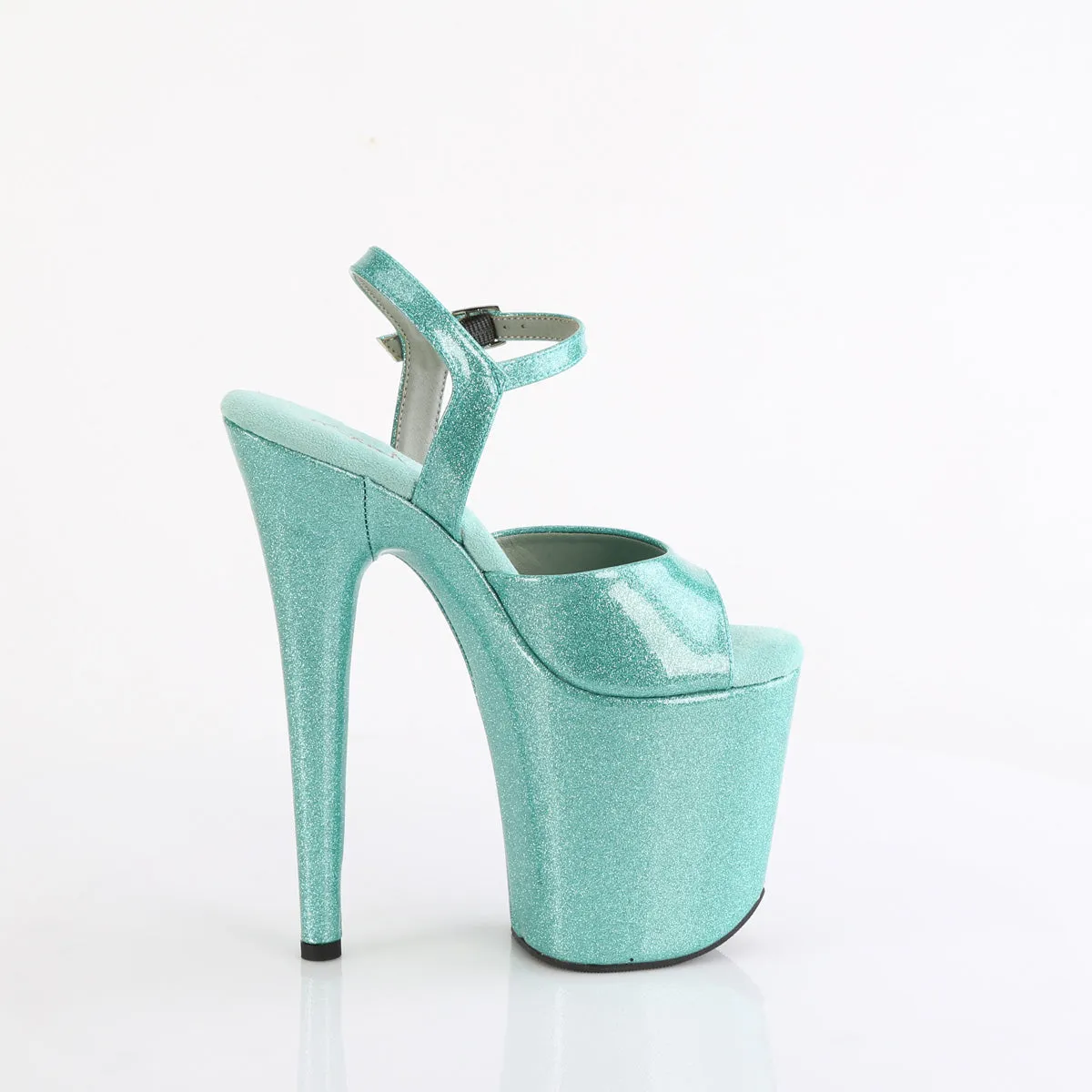 FLAMINGO-809GP - Aqua Glitter Patent Heels