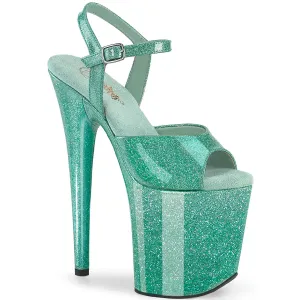 FLAMINGO-809GP - Aqua Glitter Patent Heels