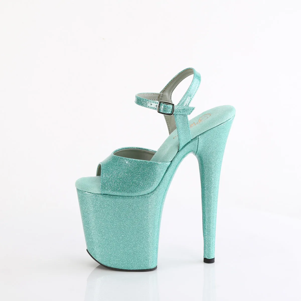 FLAMINGO-809GP - Aqua Glitter Patent Heels
