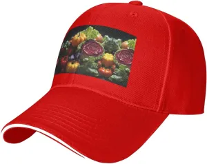 Fresh Cabbage Casquette Cap Hats,Sandwich Baseball Cap with Magic Buckle,Trucker,Perfect for Summer,Outdoor,Golf