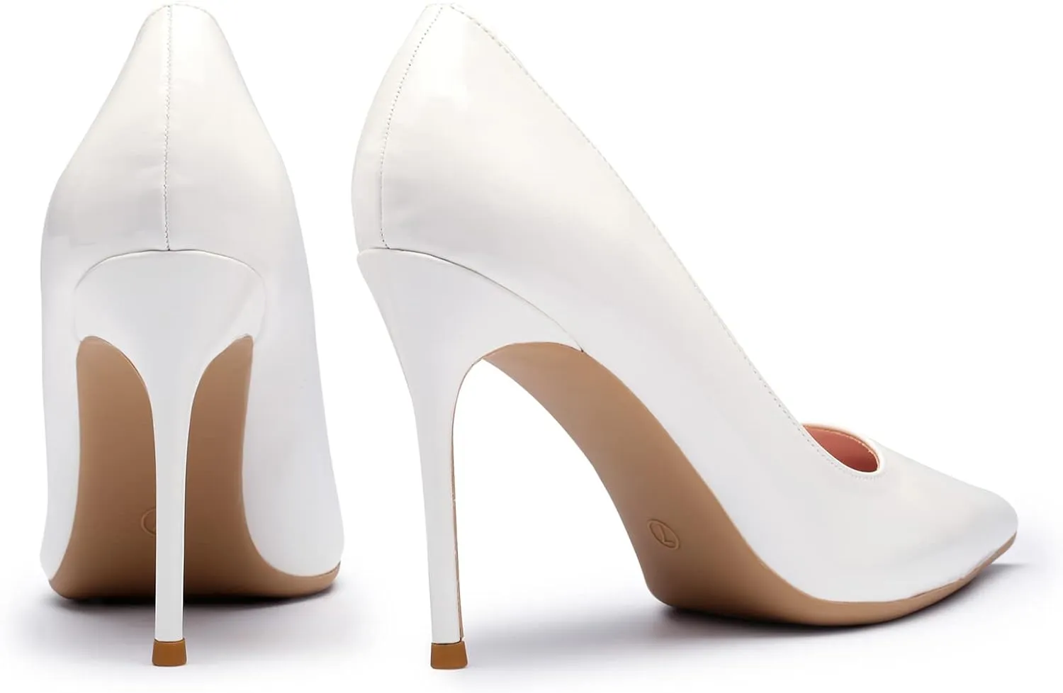GENSHUO Women's Closed Toe Stiletto High Heels Dress 4 Inch Heeled Pointed Toe Party Homecoming Wedding Pump Shoes