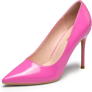 GENSHUO Women's Closed Toe Stiletto High Heels Dress 4 Inch Heeled Pointed Toe Party Homecoming Wedding Pump Shoes