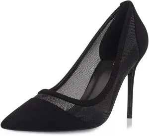 GENSHUO Women's Closed Toe Stiletto High Heels Dress 4 Inch Heeled Pointed Toe Party Homecoming Wedding Pump Shoes