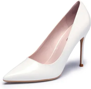 GENSHUO Women's Closed Toe Stiletto High Heels Dress 4 Inch Heeled Pointed Toe Party Homecoming Wedding Pump Shoes
