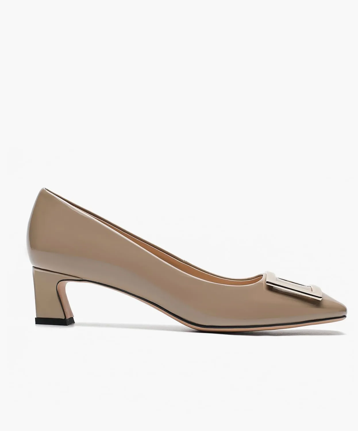 Genuine Leather Pumps Women Dressy Comfortable Shoes with Latex Insole Womens Block Heel for Office Attire Dress Comfortable Footwear