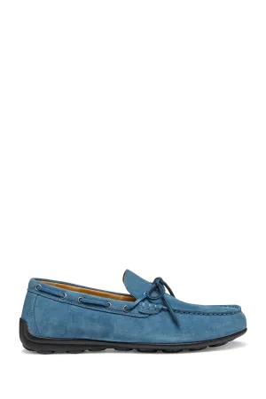 Geox Erkek Mavi U Spherica Ec16 B - Suede Süet Deri Casual Loafer