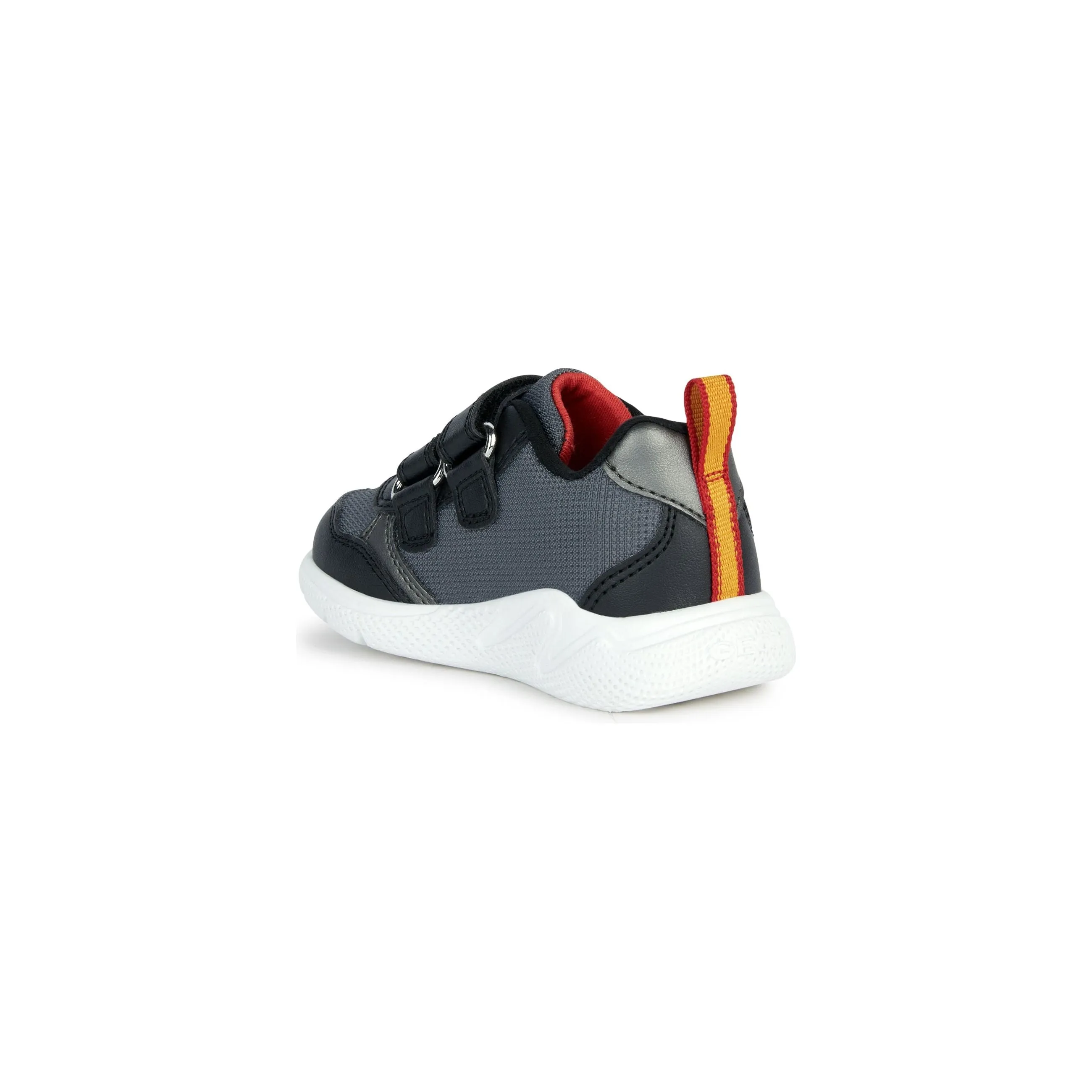Geox Sprintye - Boys Velcro trainer in Black/Red