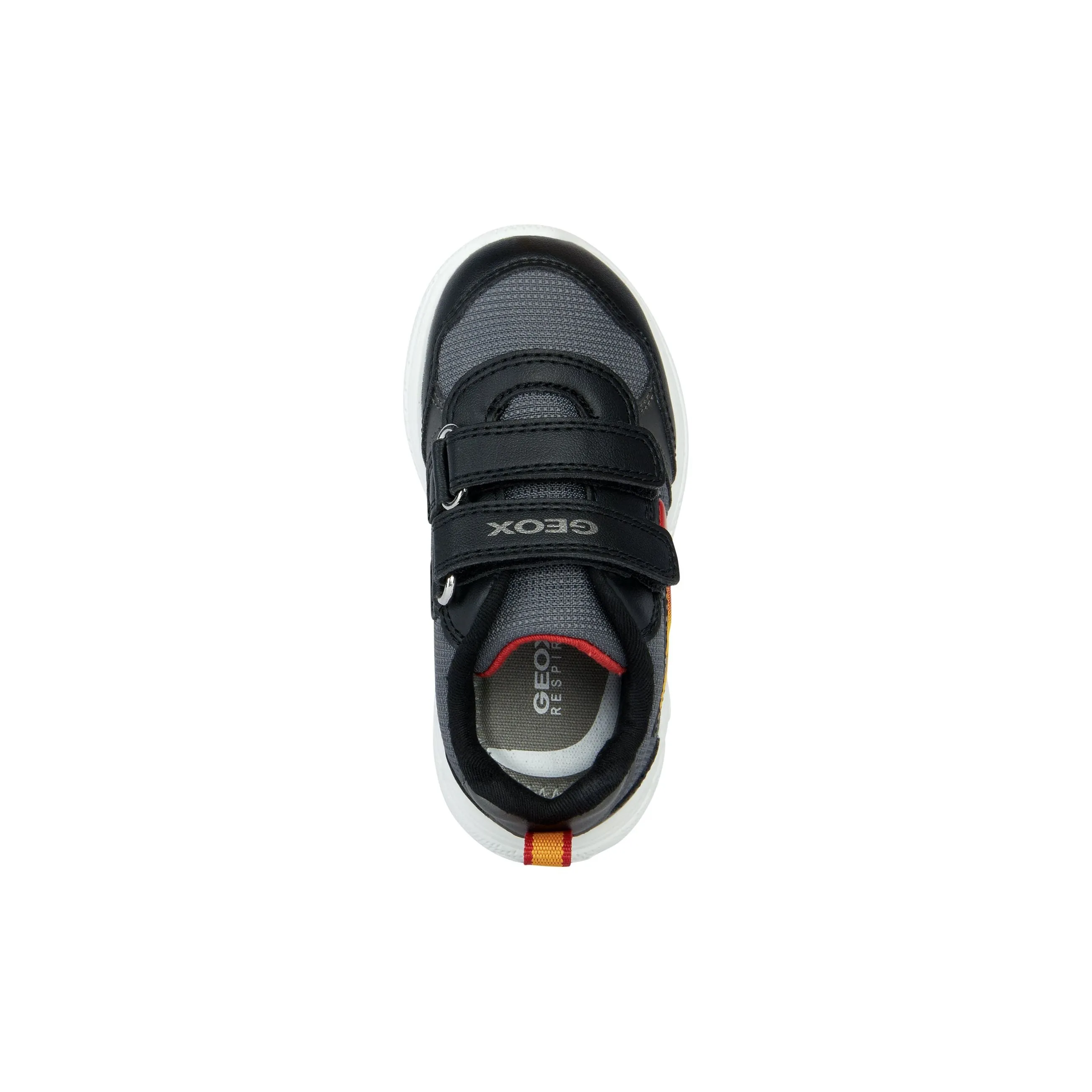 Geox Sprintye - Boys Velcro trainer in Black/Red