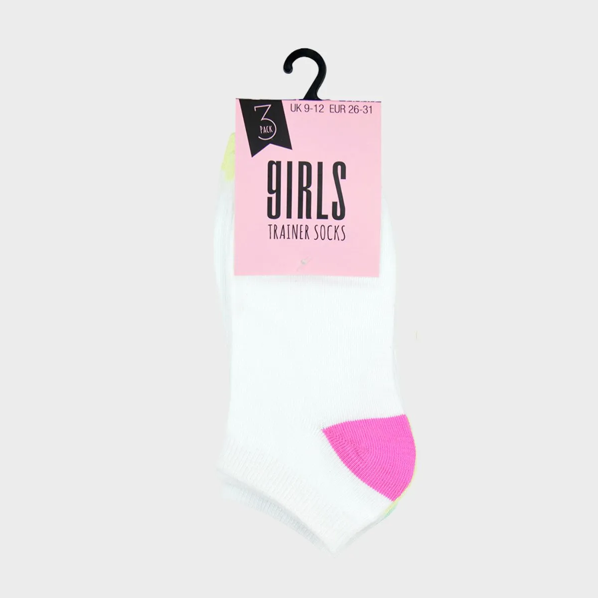 Girls 3pk White Trainer Socks
