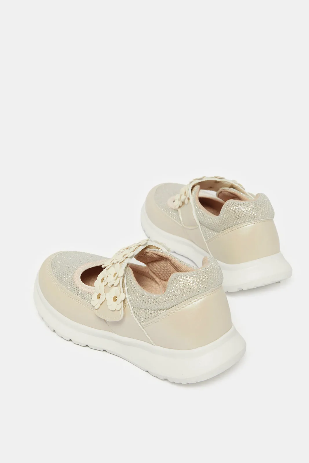 Girls Gold Embellished Trainer