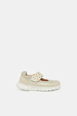 Girls Gold Embellished Trainer