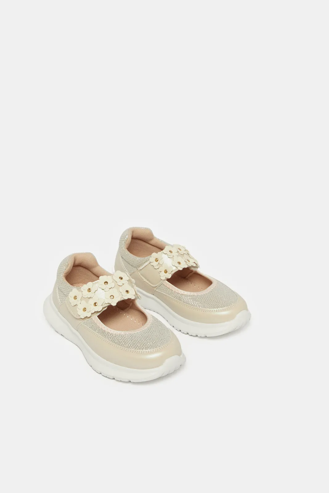 Girls Gold Embellished Trainer