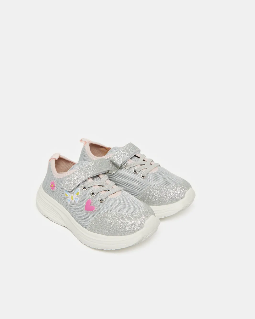 Girls Grey Embellished Trainer