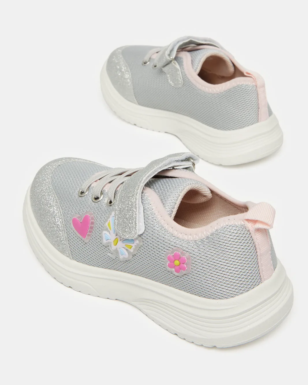 Girls Grey Embellished Trainer