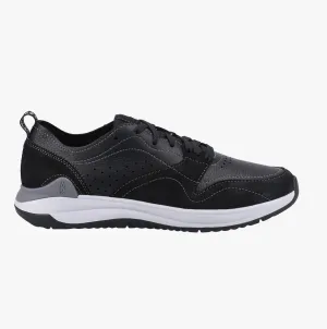 Hush Puppies FELIX PERF Mens Leather Trainers Black