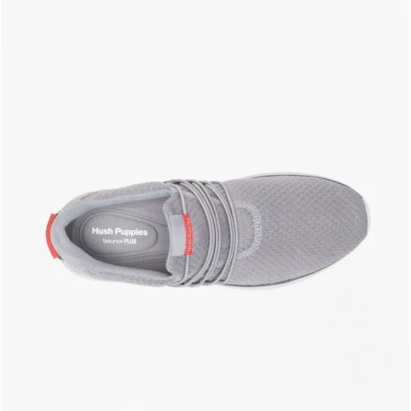 Hush Puppies GOOD Mens Recycled Mesh Slip-On Trainers Grey