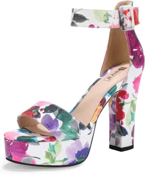 IDIFU Women's Ankle-Strap Heeled Sandal
