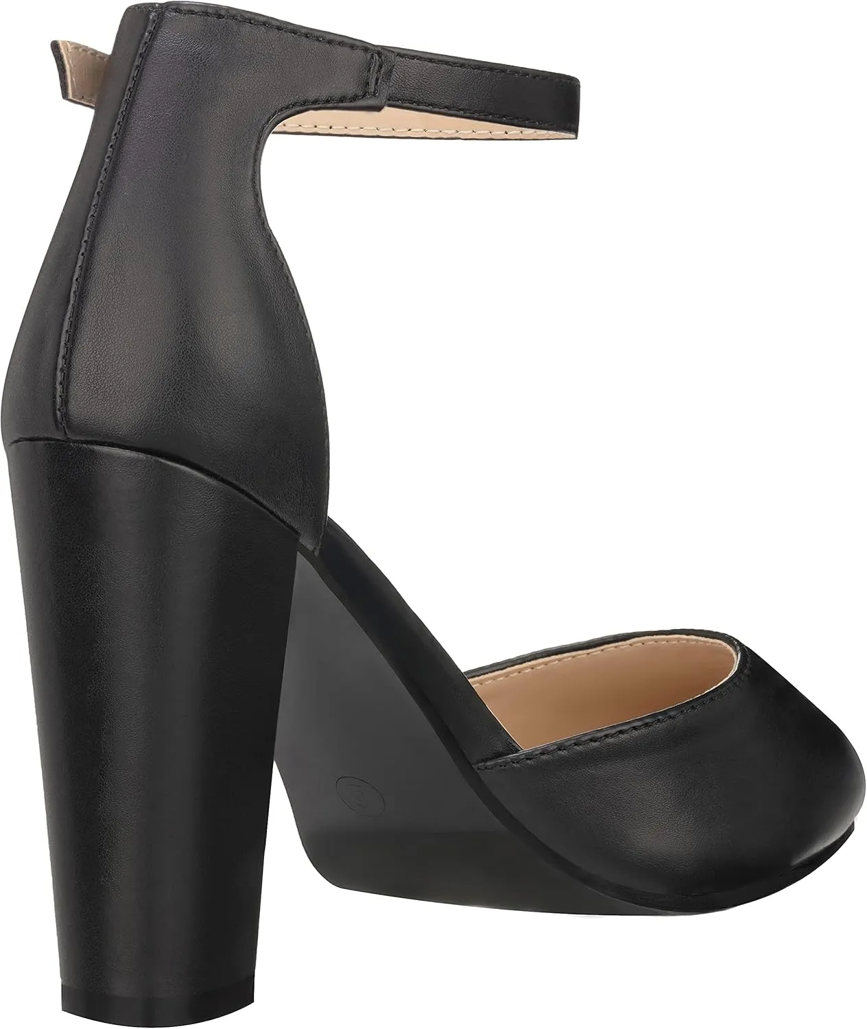ILLUDE Women's High Block Heels Pumps Pointed Closed Toe Ankle Strap High Heel Pump Shoes