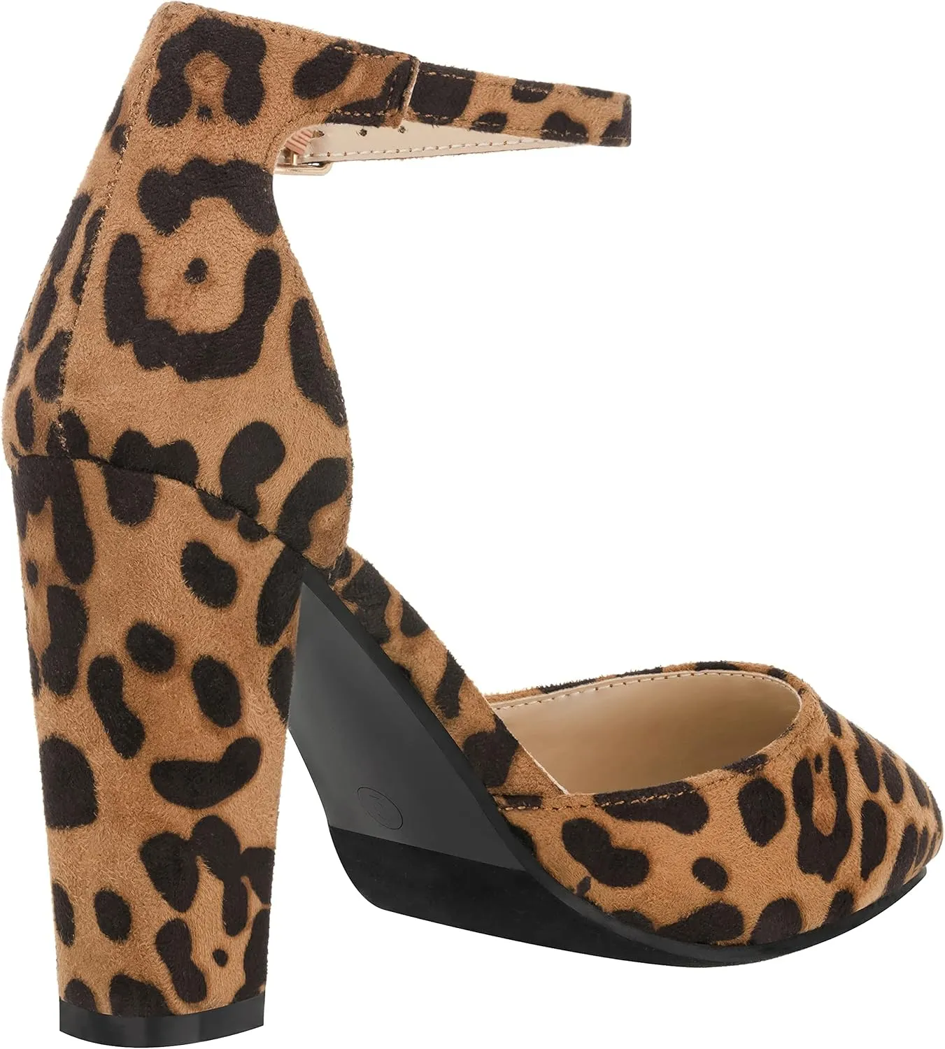 ILLUDE Women's High Block Heels Pumps Pointed Closed Toe Ankle Strap High Heel Pump Shoes