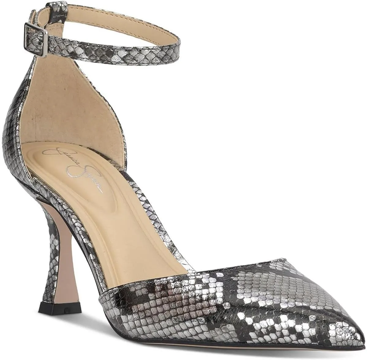 Jessica Simpson Womens Foxena Padded Insole Leather Ankle Strap