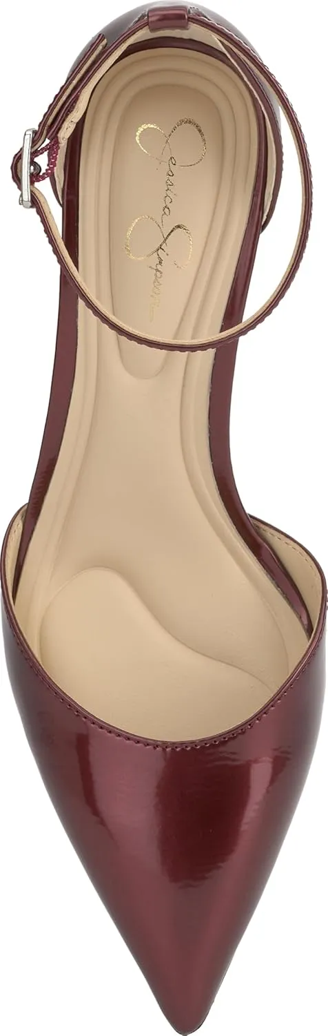 Jessica Simpson Womens Foxena Padded Insole Leather Ankle Strap