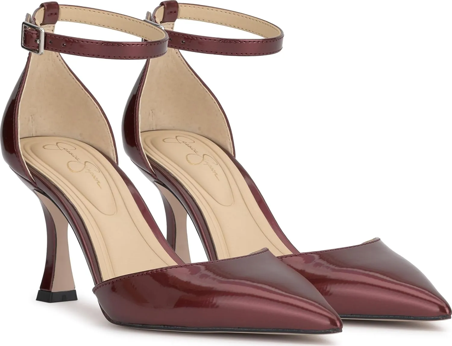 Jessica Simpson Womens Foxena Padded Insole Leather Ankle Strap