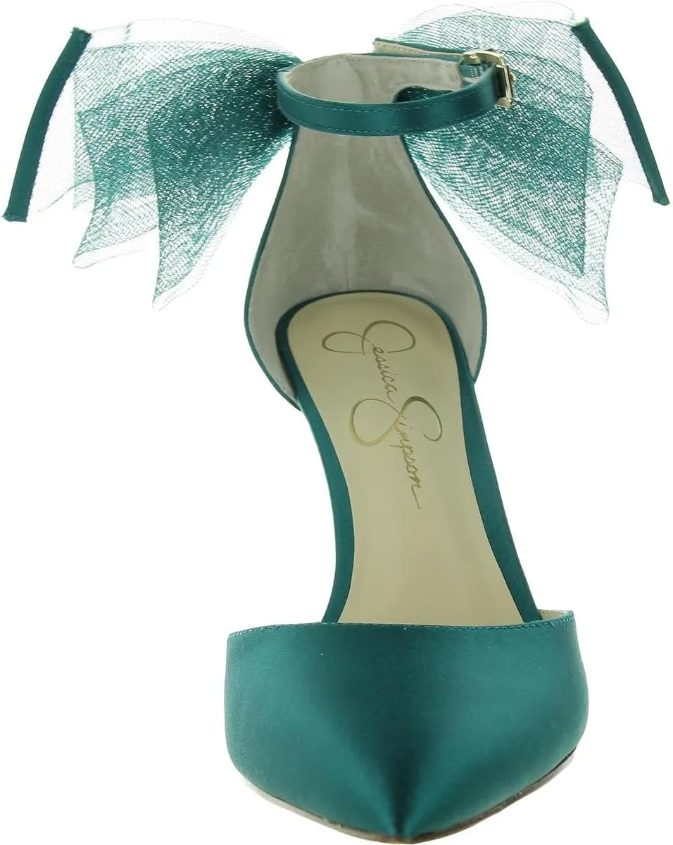 Jessica Simpson Womens Phindies Satin Bow Pumps