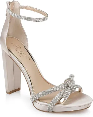 Jewel Badgley Mischka Lexie Knotted Platform Block Heel