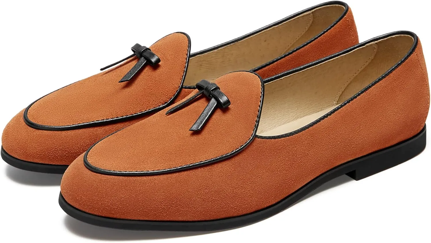 Journey West Suede Tassel Loafer for Women Slip-on Belgian Penny Loafers Shoes for Women in Many Colors