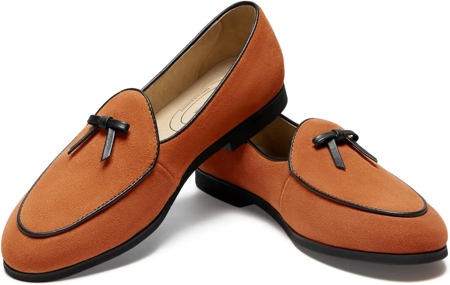 Journey West Suede Tassel Loafer for Women Slip-on Belgian Penny Loafers Shoes for Women in Many Colors