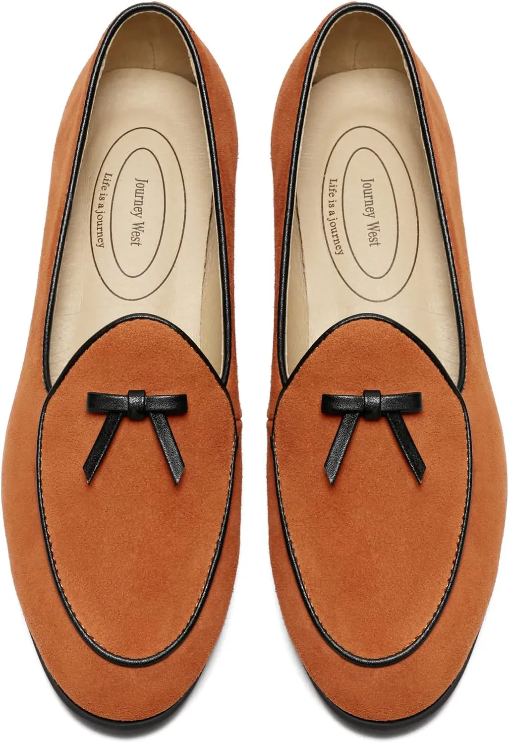 Journey West Suede Tassel Loafer for Women Slip-on Belgian Penny Loafers Shoes for Women in Many Colors