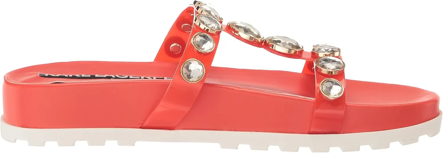 KARL LAGERFELD womens Belinda Jeweled Platform Sandal