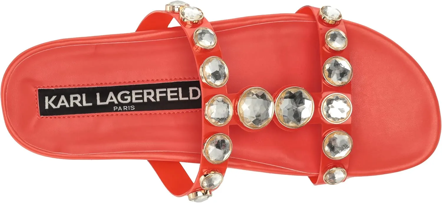 KARL LAGERFELD womens Belinda Jeweled Platform Sandal