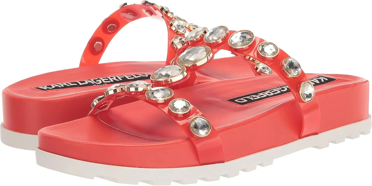 KARL LAGERFELD womens Belinda Jeweled Platform Sandal