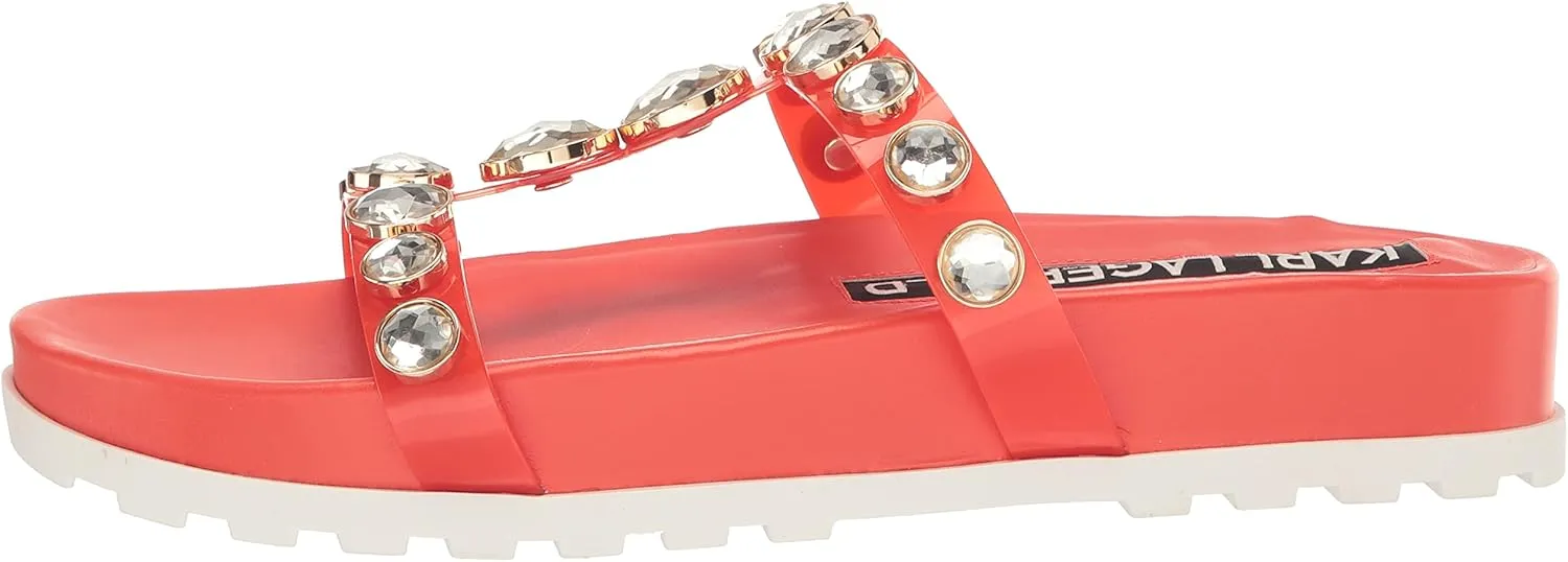 KARL LAGERFELD womens Belinda Jeweled Platform Sandal