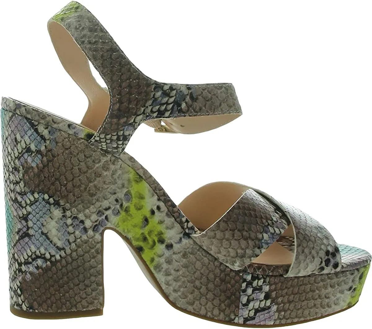 Kate Spade Womens Grace Leather Snake Print Platform Sandals Pink 7 Medium (B,M)