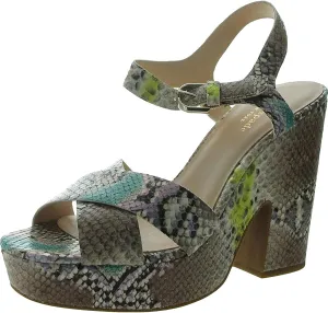 Kate Spade Womens Grace Leather Snake Print Platform Sandals Pink 7 Medium (B,M)
