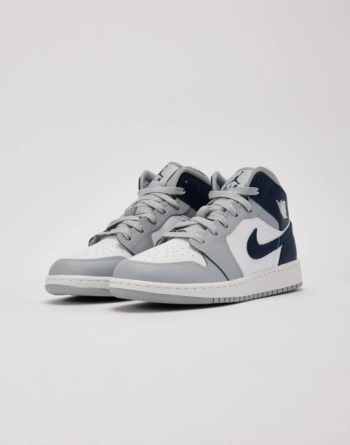 Kids Air Jordan 1 Mid GS Gray Blue White DQ8423-104 Shoe Sneaker Trainer