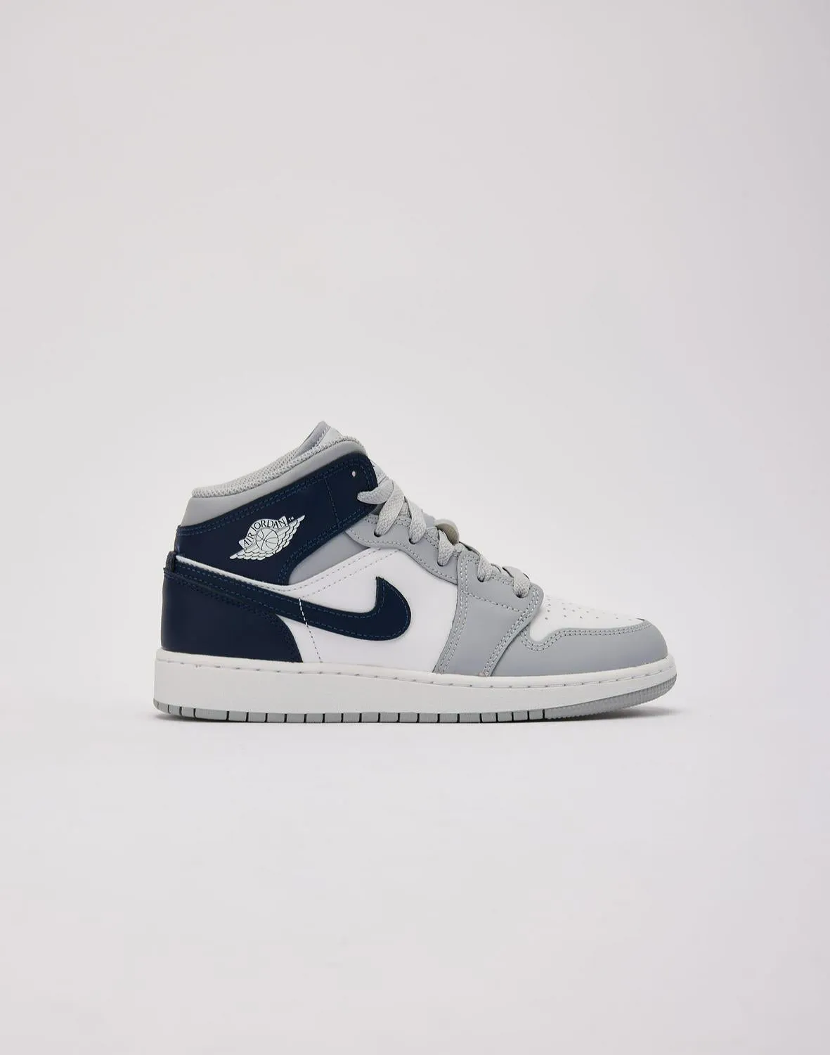 Kids Air Jordan 1 Mid GS Gray Blue White DQ8423-104 Shoe Sneaker Trainer