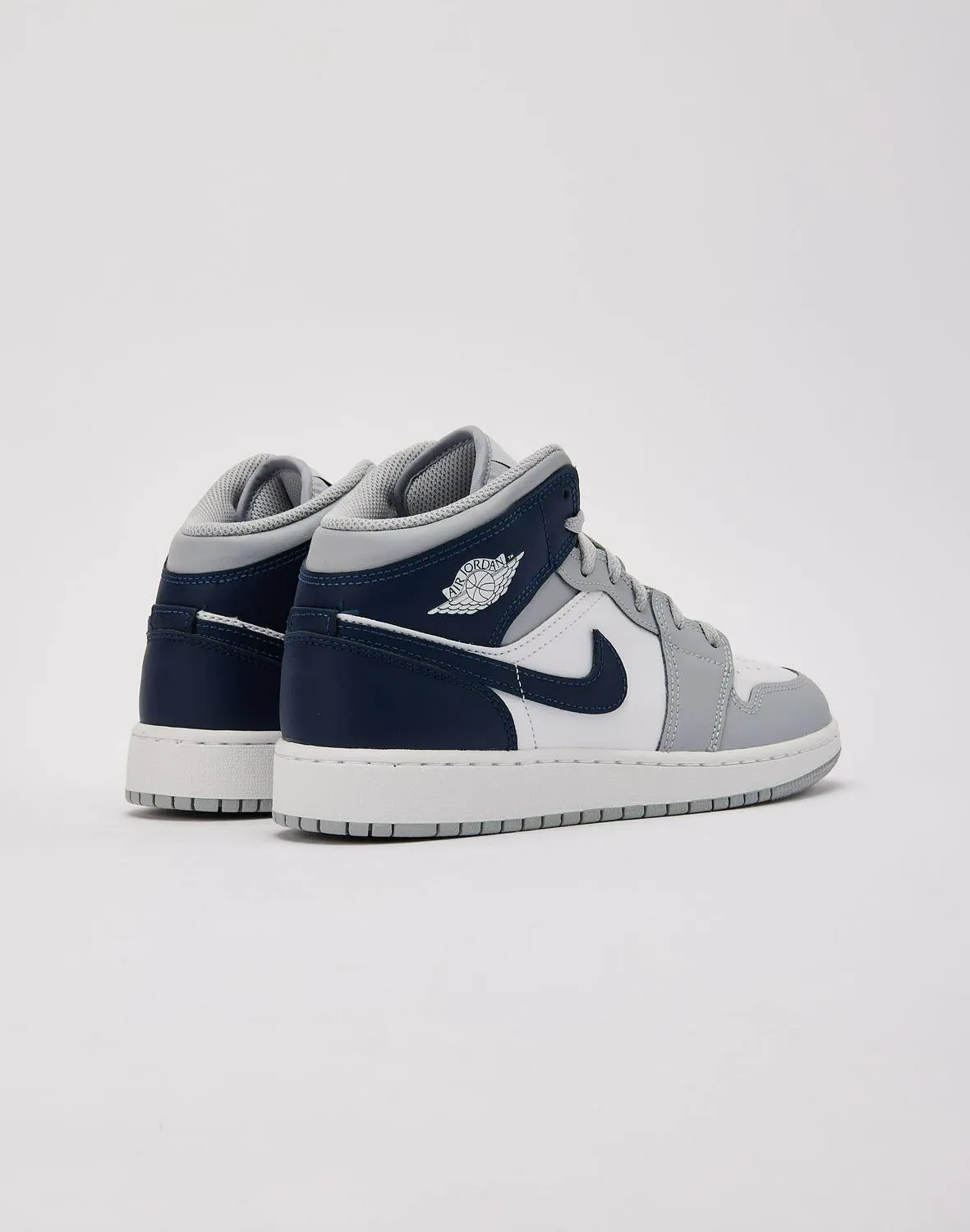 Kids Air Jordan 1 Mid GS Gray Blue White DQ8423-104 Shoe Sneaker Trainer