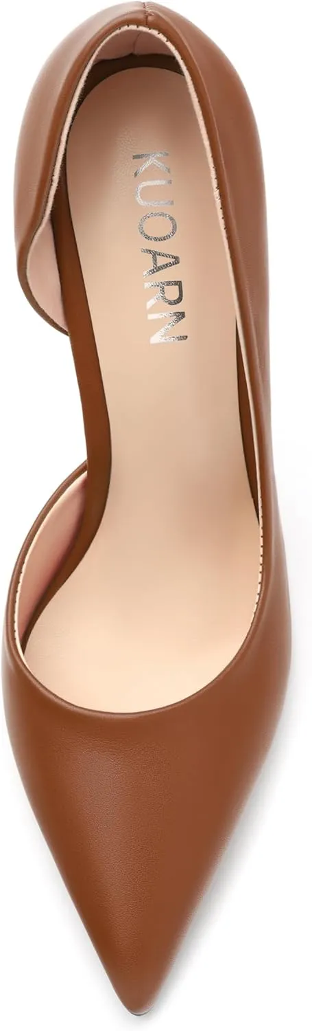 KUOARN Heels for Women High Stiletto Heels Closed Pointed Toe 4.7 Inch Pumps Fashion Sexy Wedding Evening Party Slip on Dress Shoes