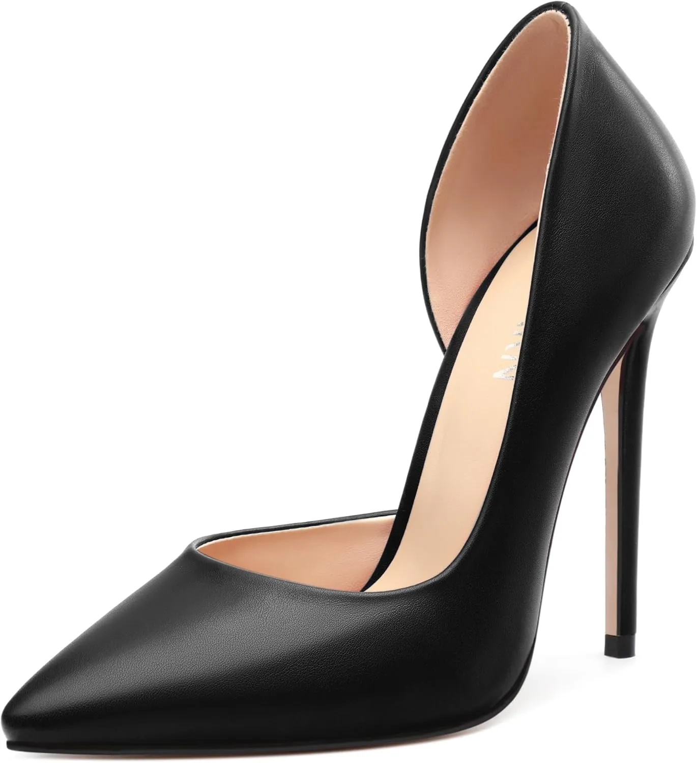 KUOARN Heels for Women High Stiletto Heels Closed Pointed Toe 4.7 Inch Pumps Fashion Sexy Wedding Evening Party Slip on Dress Shoes