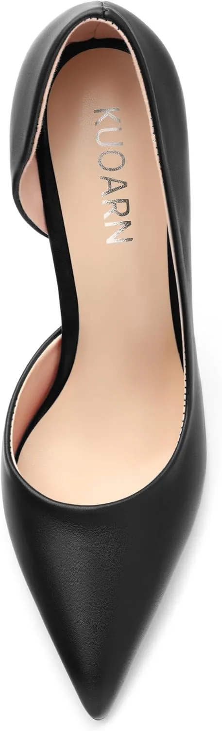 KUOARN Heels for Women High Stiletto Heels Closed Pointed Toe 4.7 Inch Pumps Fashion Sexy Wedding Evening Party Slip on Dress Shoes