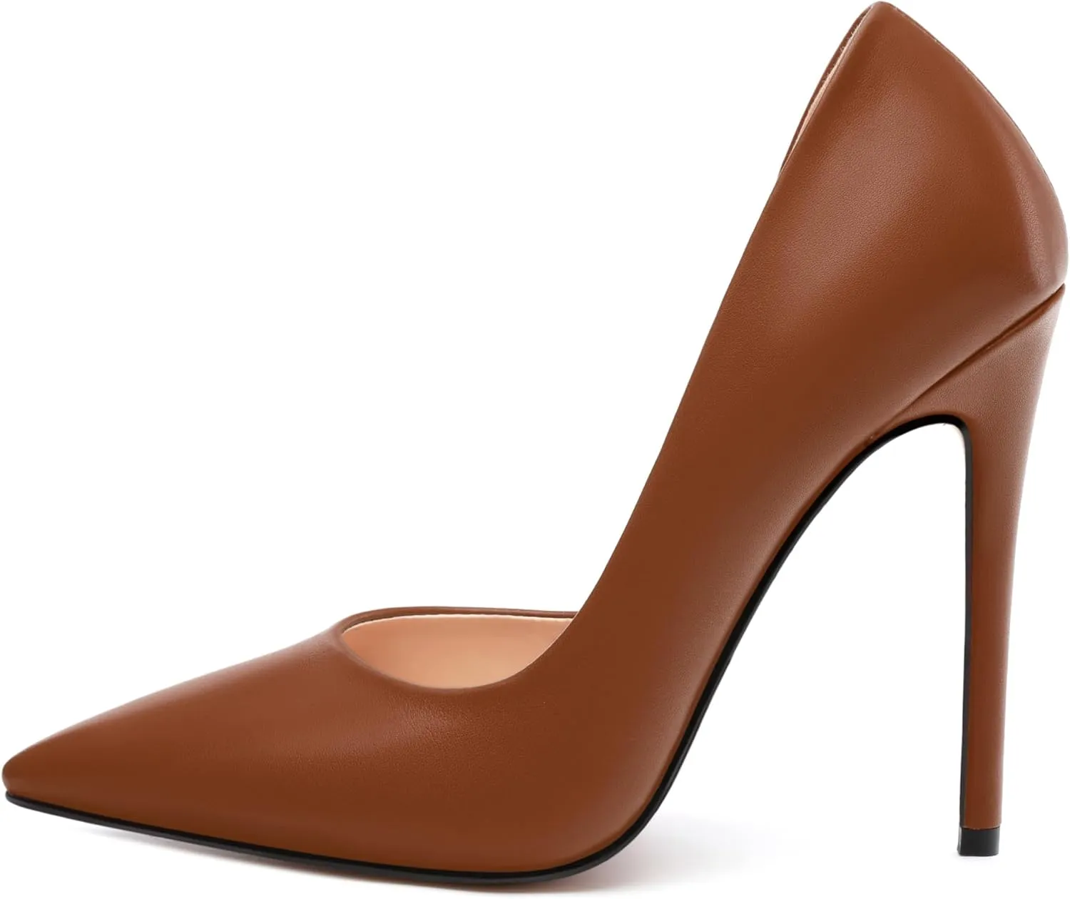 KUOARN Heels for Women High Stiletto Heels Closed Pointed Toe 4.7 Inch Pumps Fashion Sexy Wedding Evening Party Slip on Dress Shoes
