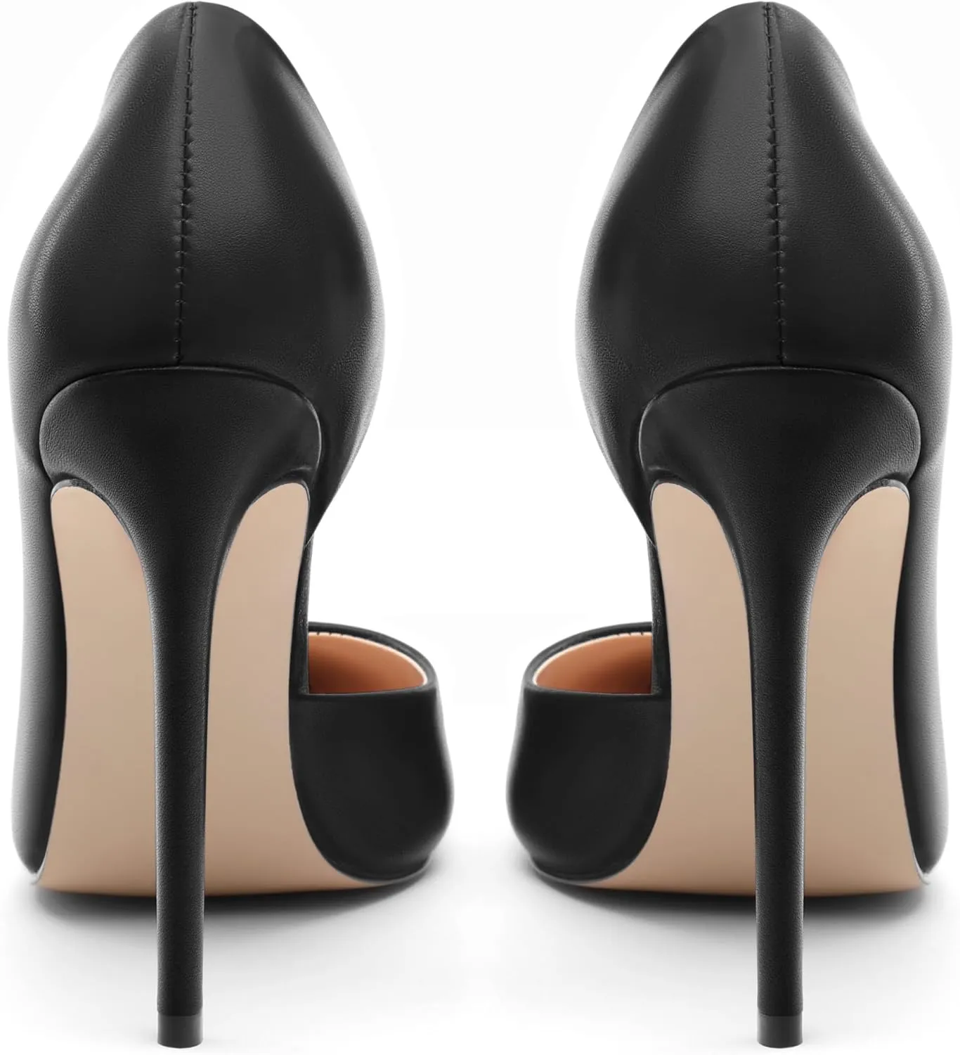 KUOARN Heels for Women High Stiletto Heels Closed Pointed Toe 4.7 Inch Pumps Fashion Sexy Wedding Evening Party Slip on Dress Shoes