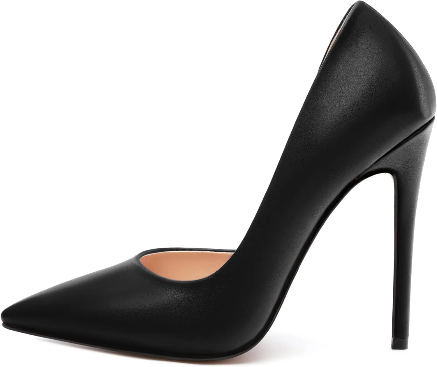 KUOARN Heels for Women High Stiletto Heels Closed Pointed Toe 4.7 Inch Pumps Fashion Sexy Wedding Evening Party Slip on Dress Shoes