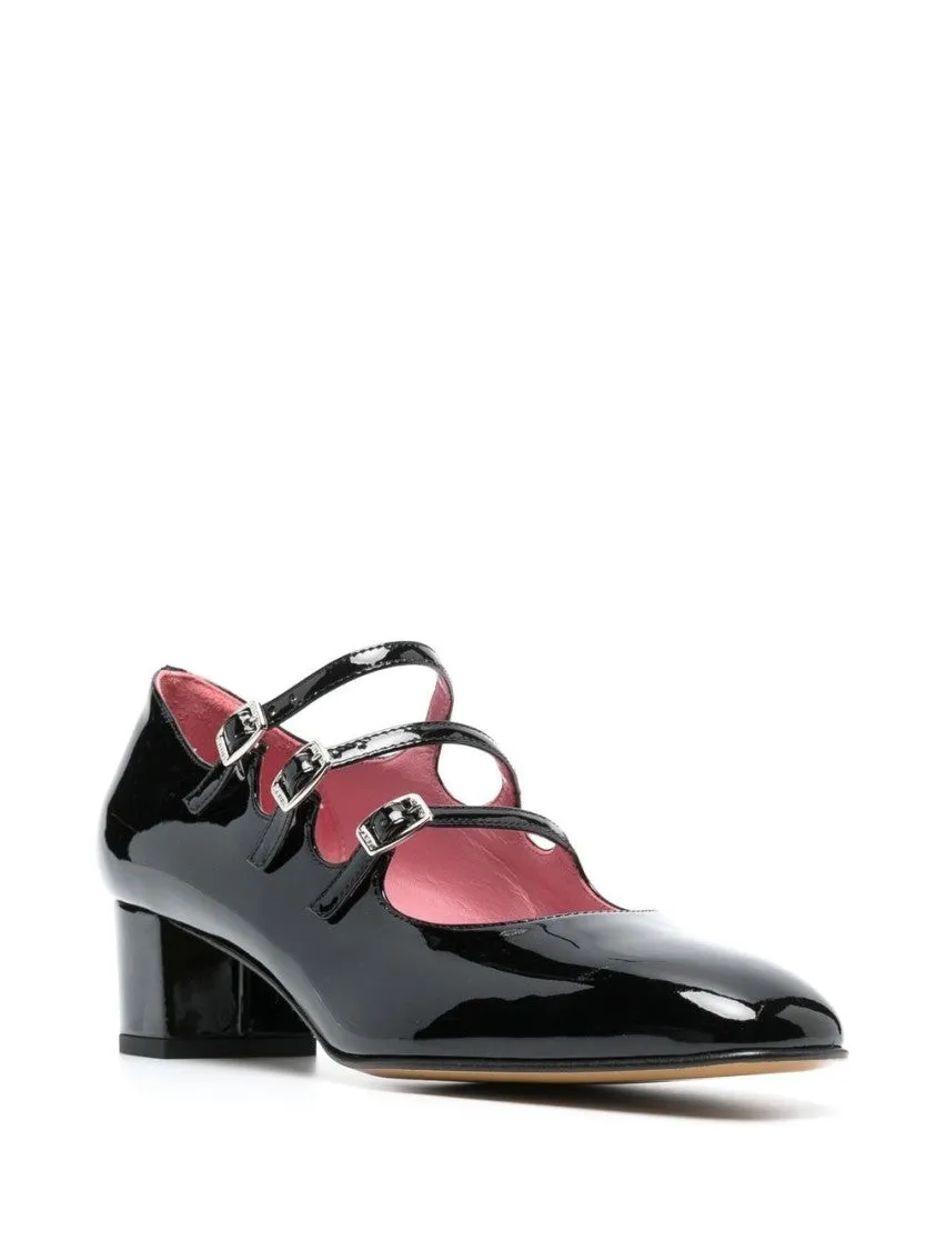 Leather Shoe With Block Heel